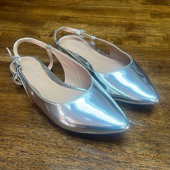 Lane Bryant size 10 W silver flats, women. - Picture 1 of 10
